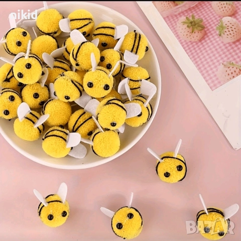 Мини пчела пчели плюшени за украса декорация , снимка 2 - Други - 52999030