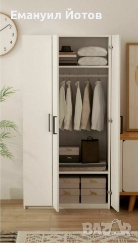 Гардероб с 3 врати и 8 рафта за дрехи , снимка 4 - Други стоки за дома - 52312008