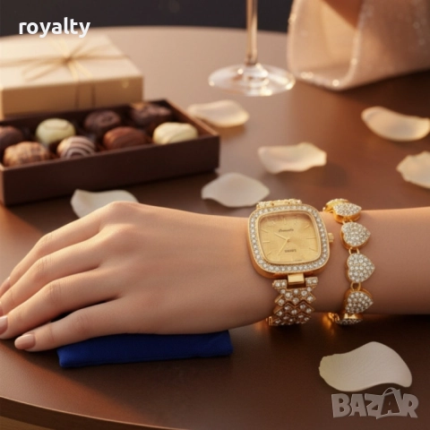 Елегантен дамски часовник с гривна – решение за подарък и ежедневен блясък, снимка 4 - Дамски - 52122400
