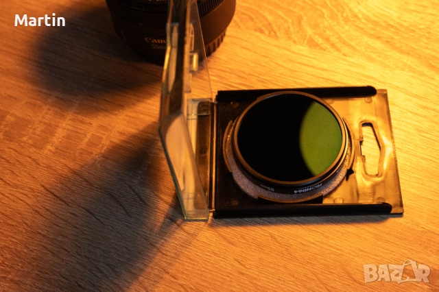 обектив Canon EF 50mm f/1.8 STM + ND Hoya филтър 6 стопа (НОВ), снимка 4 - Обективи и филтри - 52343729