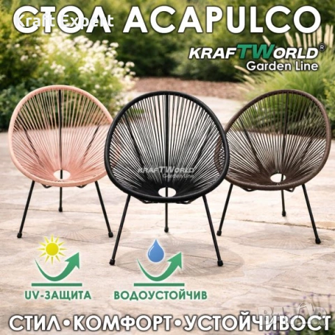 Градински стол Acapulco – дизайнерски стол за интериор и екстериор