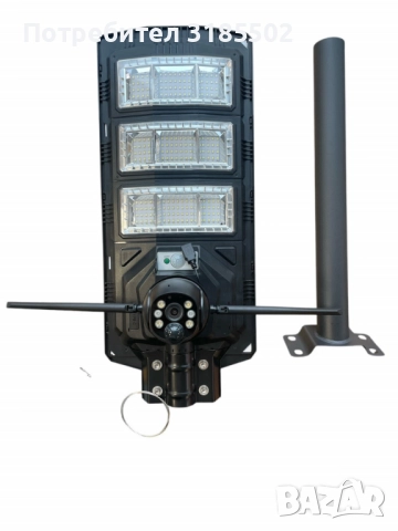 Интелигентна 2 в 1 улична соларна лампа с вградена 5MP камера – 1800W мощност, 360° покритие и нощно, снимка 5 - Соларни лампи - 51456725