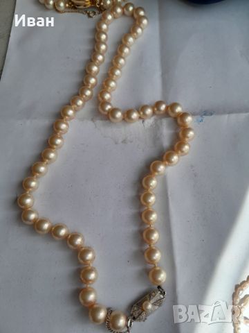 Сребърни накити перли и други , снимка 1 - Колиета, медальони, синджири - 46396371