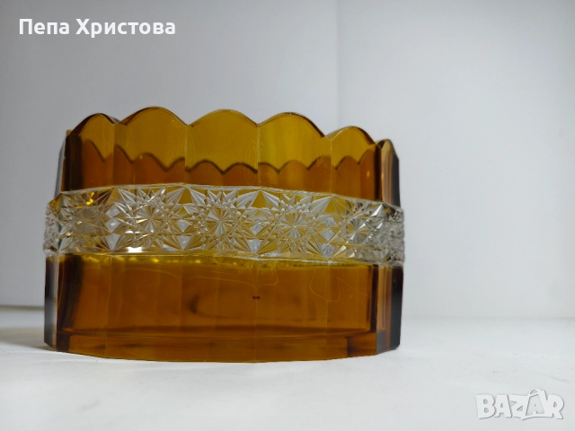 Бонбониера от кехлибарен кристал, снимка 2 - Декорация за дома - 52655349