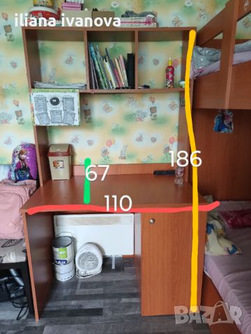 Двуетажно легло и бюро , снимка 2 - Мебели за детската стая - 46165204