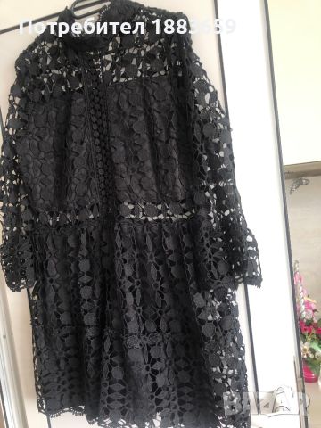 Черна дантелена рокля, снимка 1 - Рокли - 45341014