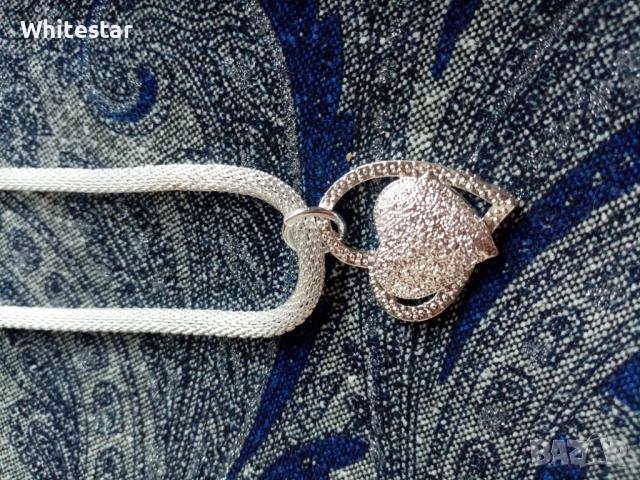 Посребрено дамско колие, снимка 2 - Колиета, медальони, синджири - 53622107