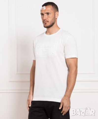 Dolce & Gabbana DG White Embossed Logo Мъжка Тениска size 46 (M), снимка 6 - Тениски - 46060732