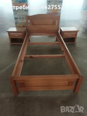 Буково легло с размери 190/90 с две нощни шкафчета