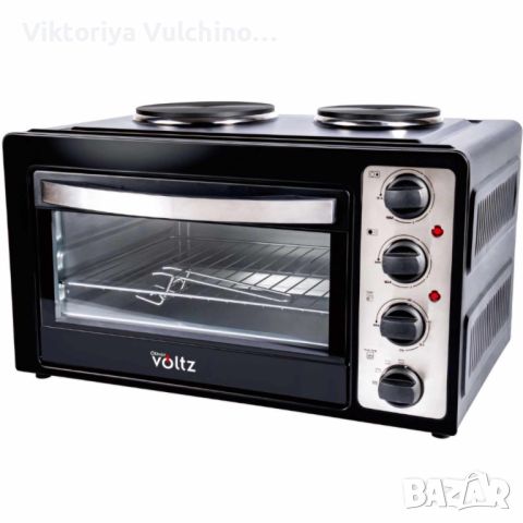 Готварска печка Voltz OV51441D45 с 2котлона-1000W\600W, 45л., черна, снимка 2 - Печки, фурни - 46416694