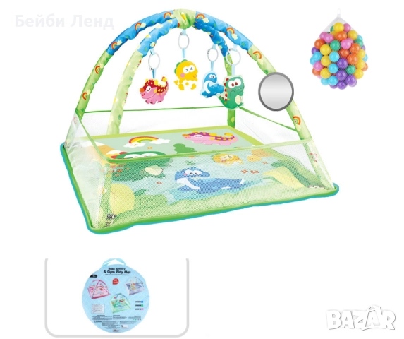 Бебешка активна гимнастика 3в1 – постелка и кът за игра + ПОДАРЪК Топки за игра, снимка 2 - Други - 52006904