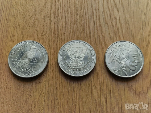 Титан монети (1 Troy Ounce Titanium), снимка 2 - Нумизматика и бонистика - 53934363