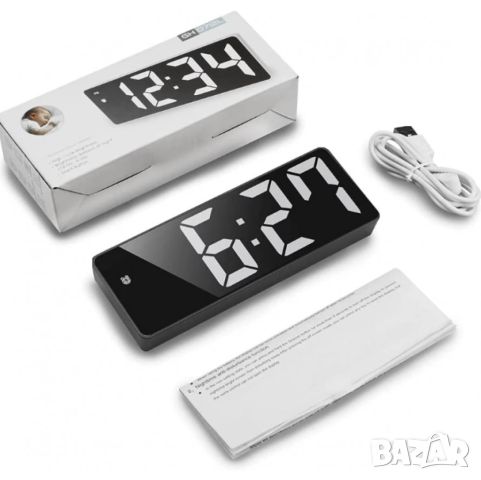 Дигитален настолен часовник с будилник и USB зареждане GH0712L, снимка 2 - Други - 46369699