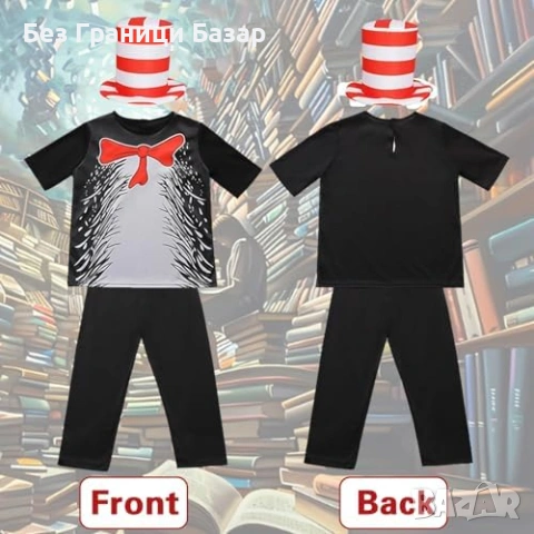 Нов Детски карнавален костюм котка с шапка ръкавици и панталон Хелоуин, снимка 3 - Други - 53839453