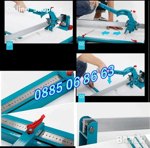 Релсова машина за рязане на плочки с лазер 1200 мм с 2 бр. ножчета, снимка 2 - Други инструменти - 53262114