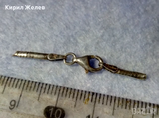 СТАРА СРЕБЪРНА КАРАБИНКА ЗАКОПЧАЛКА За КОЛИЕ ЛАНЕЦ ВЕРИЖКА ГРИВНА СРЕБРО DYADEMA 925 ITALY 25242, снимка 5 - Колиета, медальони, синджири - 50510847