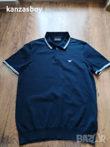 Emporio Armani Cotton Printed Logo Stretch - страхотна мъжка тениска КАТО НОВА М, снимка 6 - Тениски - 49668070