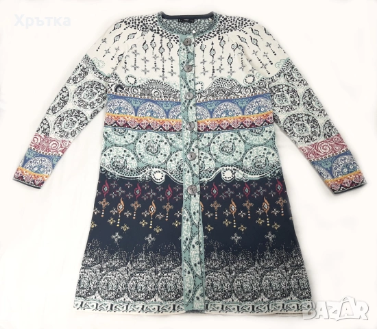 Ivko Jacquard Cardigan - Оригинална дамска жилетка размер 42 / L, снимка 4 - Жилетки - 53087089