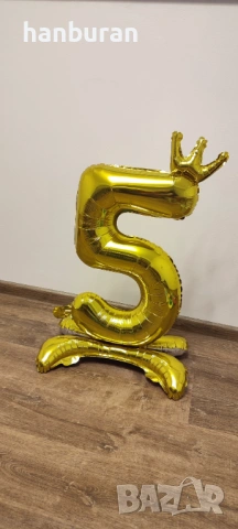 Фолиев балон, цифра 5 с корона, снимка 2 - Други - 53284044