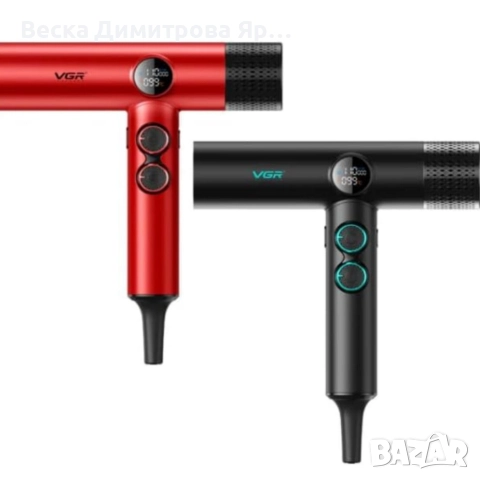 Професионален сешоар VGR с BLDC мотор 110 000 RPM – Йонна технология и дифузер, снимка 2 - Сешоари - 52747293