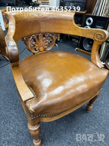 Старинно кресло стол дърворезба, снимка 4 - Столове - 52934544