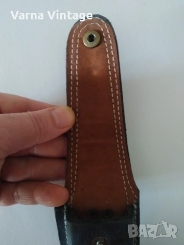 Калъф за сгъваем нож ножка, изработен от дебела естествена кожа, снимка 7 - Ножове - 54132699