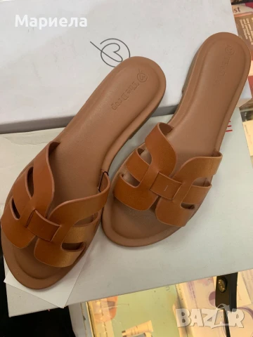 Дамски Чехли 39 Номер / The Drop / Елегантни Кожени Чехли