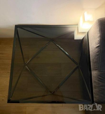 Холна маса / Кафе маса (стъкло и метал), снимка 4 - Маси - 53749005