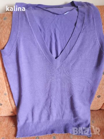 лилаво пуловерче без ръкави на Zara, снимка 1 - Блузи с дълъг ръкав и пуловери - 45713476