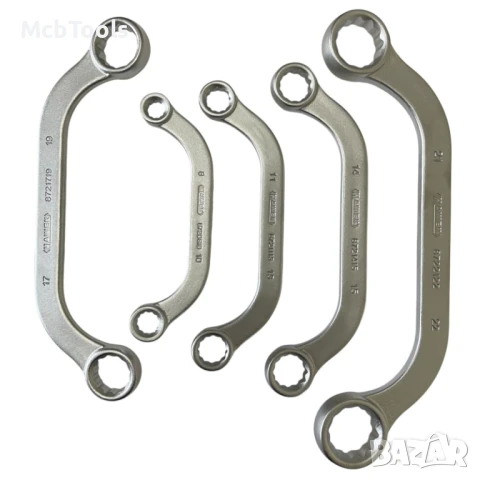 Комплект извити С-образни ключове лула HAWEK, снимка 3 - Ключове - 51293546