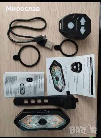 Задна светлина за велосипед с мигач, USB зареждаща се, супер ярка LED светлина , снимка 2 - Части за велосипеди - 52873405