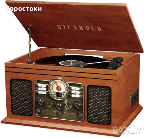 Victrola The Quincy 6-в-1 Bluetooth плейър и мултимедиен център с вградени високоговорители, снимка 3 - Други - 48005746