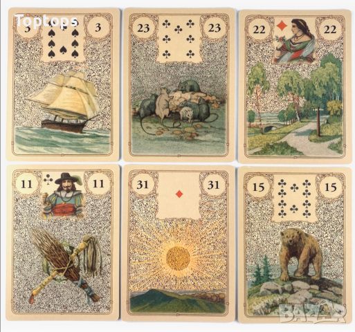 Ленорман: Golden Lenormand & Blue Bird Lenormand & Skrying Ink Lenormand , снимка 9 - Карти за игра - 45415285