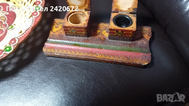 дърворезба поднос и мастилница, снимка 4 - Други ценни предмети - 52685734