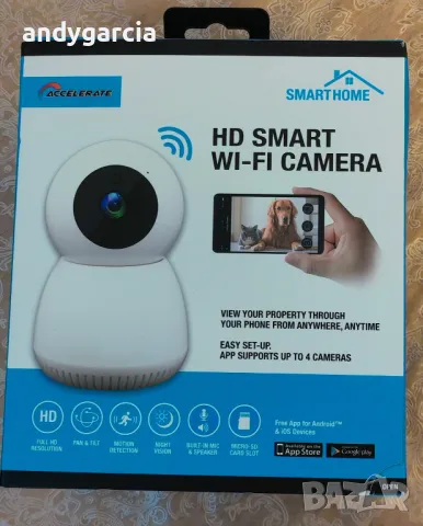 accelerate smart home hd smart wi-fi camera камера за наблюдение, чисто нова в кутия, снимка 5 - HD камери - 47042346