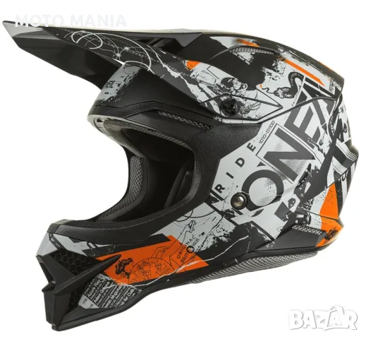 Мотокрос каска O’neal 3SRS V.22 BLACK/GRAY/ORANGE, снимка 1 - Спортна екипировка - 46904465