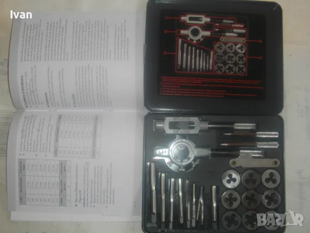 НОВ ПЪЛЕН КОМПЛЕКТ РЕЗБОНАРЕЗНИ МЕТЧИЦИ И ПЛАШКИ М3-М12 В МЕТАЛНА КУТИЯ PARKSIDE ЗА РЕЗБИ, снимка 8 - Други инструменти - 49775266