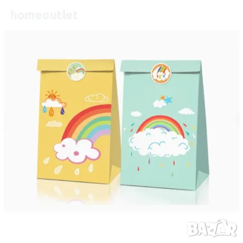 Детски хартиени торбички, пакет от 12 бр GIFT BAG (X12) X001AXIQ0P (RAINBOW), снимка 1 - Други - 47547996