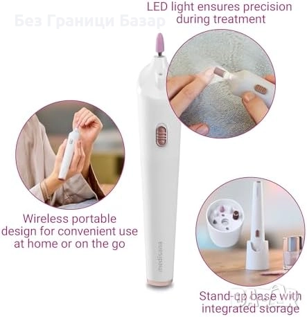 Нова пила Комплект за маникюр педикюр Medisana с приставки и стойка, снимка 4 - Продукти за маникюр - 51493147