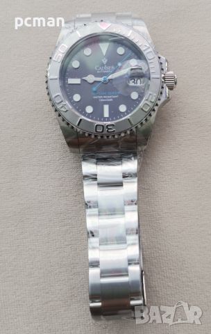 Cadisen Silver Gray Neptune C8210 Луксозен мъжки автоматичен механичен часовник с метална верижка, снимка 3 - Мъжки - 46443025