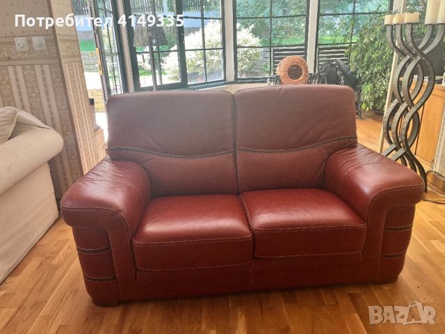 Кожен диван и фотьойл, снимка 2 - Дивани и мека мебел - 46443794