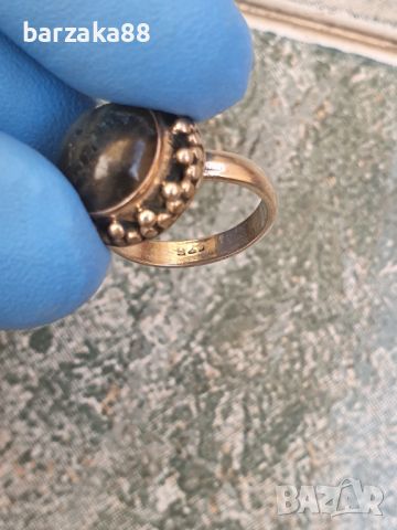 Сребърен пръстен с Лабрадорит, снимка 7 - Пръстени - 45729558