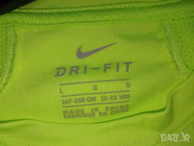 Nike dri fit  -Неонова   тинейджърска тениска за ръст 148-152 см , снимка 6 - Детски тениски и потници - 45537416