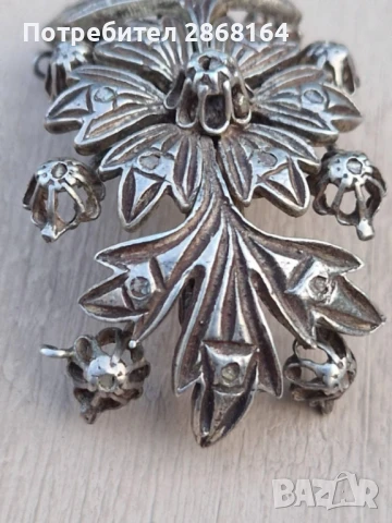 Много стара брошка с диаманти, снимка 6 - Антикварни и старинни предмети - 50930307