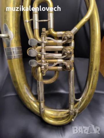 Weltklang Bb Tenor Horn(3RV) - Тенор Валдхорна Баритон с мундщук /made In Germany - DDR/, снимка 5 - Духови инструменти - 44637667