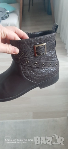 Кафени дамски боти 37 номер, снимка 7 - Дамски боти - 52548482