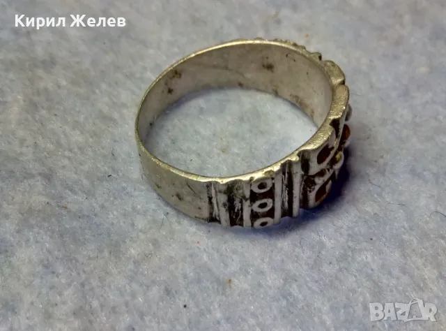 СТИЛНО РЕТРО АРТ ОРНАМЕНТИРАН СРЕБЪРЕН ПРЪСТЕН РЪЧНА БИЖУТЕРСКА ИЗРАБОТКА 50209, снимка 2 - Пръстени - 49959634
