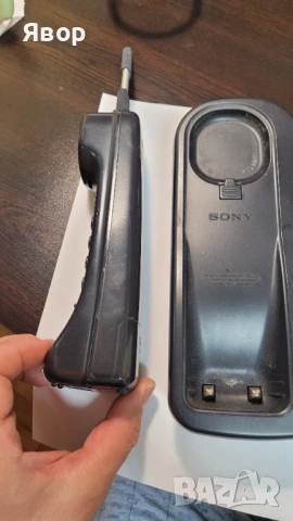 Телефон безжичен стар с кабел  работещ Sony, снимка 6 - Антикварни и старинни предмети - 54240180