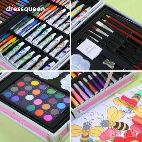 4720 Детски куфар за рисуване с дръжка 145 части, снимка 4 - Рисуване и оцветяване - 53772517