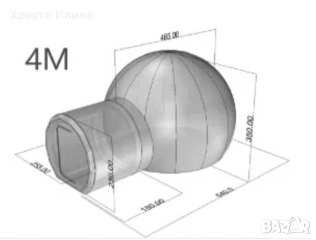 Надуваема балонена къща тип иглу балонна палатка за парти 4м, снимка 3 - Други - 51851931